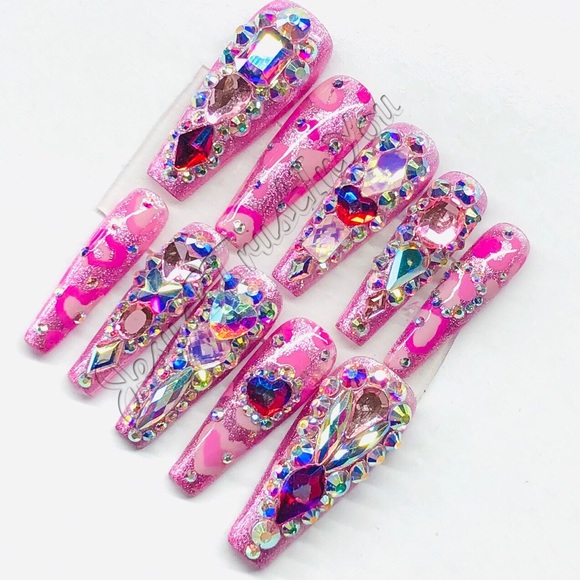 SPARKLE ❤️- LONG BALLERINA PRESS ON NAILS - Picture 7 of 11